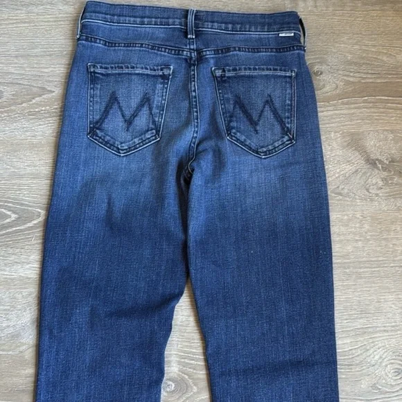 MOTHER High-Rise Straight Leg Jeans - Blue - High Waisted Rascal Sneak Fray - 27 - Picture 9 of 9